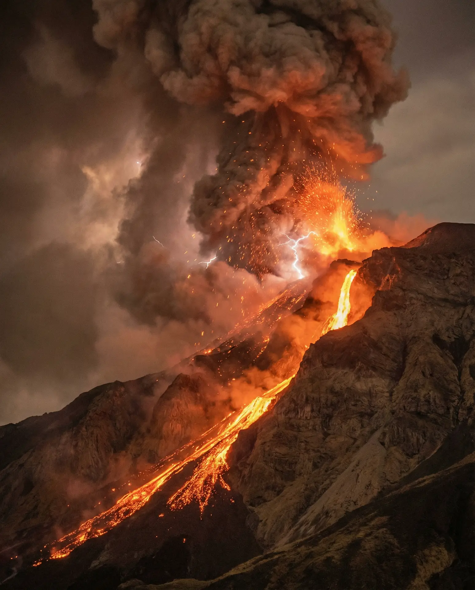 火山喷发壮观场景 - 花臂夫夫 自然奇观